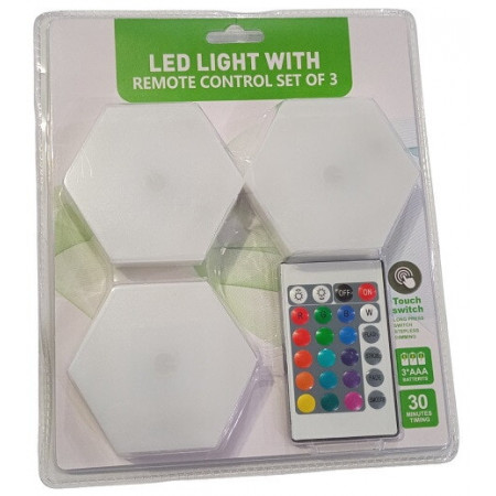 Нічник LED Pinto 3шт, N359, пульт, різні кольори, сенсор дотику, 3xR3