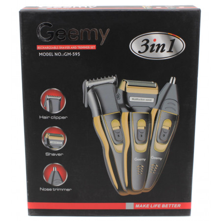 Система Geemy 3в1 (бритва, машинка, тример) GM-595