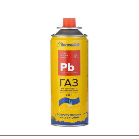 Газ для пальника / кемпінгу Aerosollab Pb GAS MIX Пропан бутан / 220г / -30 до +40