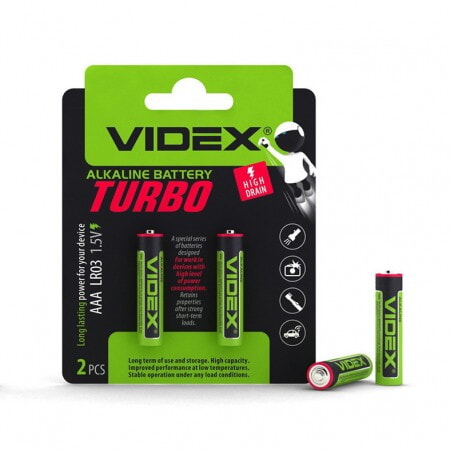 Батарейка Videx TURBO LR3/AAA / Алкалінова / блістер