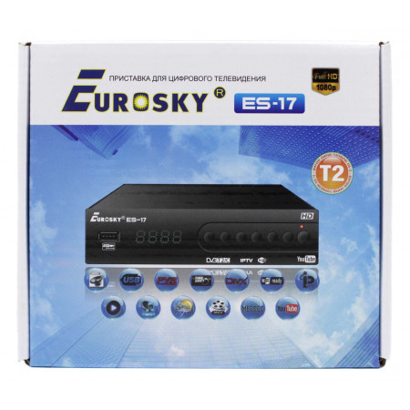 ТВ-приймач тюнер Eurosky ES-17 / металевий корпус / DVB-T 2 (Гарантія 1 рік)