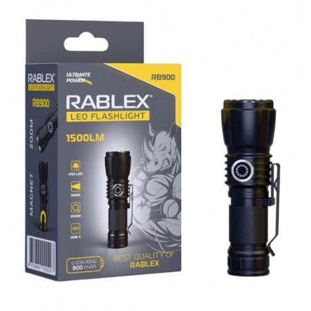 Ручний ліхтар Rablex RB900, Zoom, ЗУ Type-C,