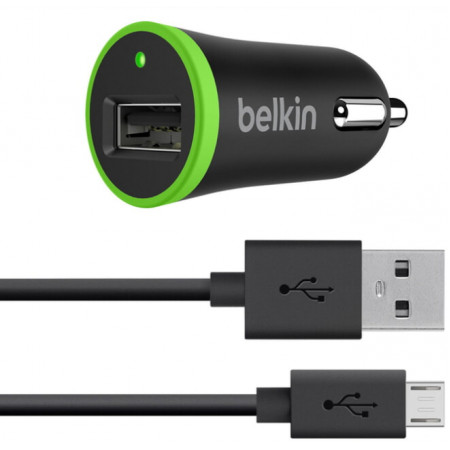 Автомобільний зарядний пристрій USB x 1 belkin, 10 WATT, 1.2 м кабель MicroUSB
