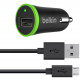 Автомобільний зарядний пристрій USB x 1 belkin, 10 WATT, 1.2 м кабель MicroUSB