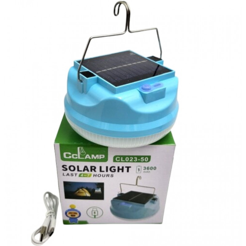 Ліхтар для кемпінгу Cclamp CL-023B, 50W, акумулятор, сонячна панель