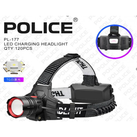 Налобний ліхтар PL-177, TG LED, 2х18650, ЗУ Type-C