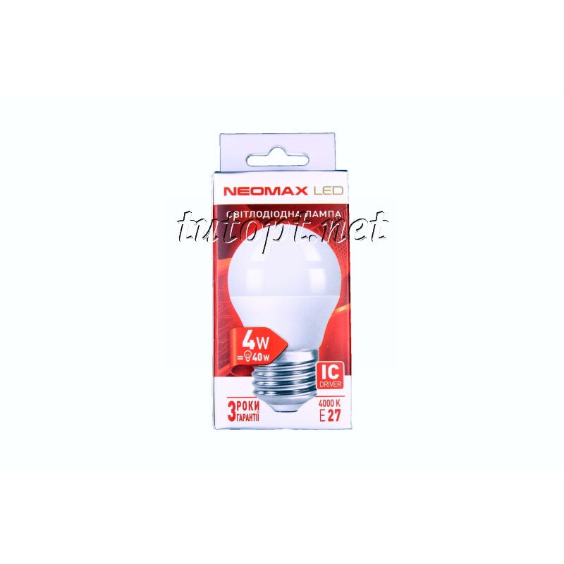 Світлодіодна LED лампочка neomax 4W NX4B E27 4000K (Куля)