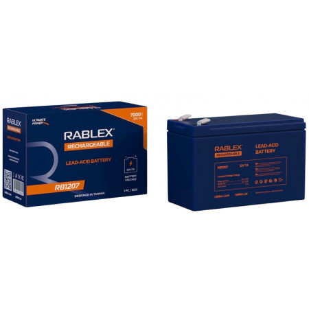 Акумуляторна батарея Rablex 12V 7Ah (RB1207), свинцево-кислотна (SLA)