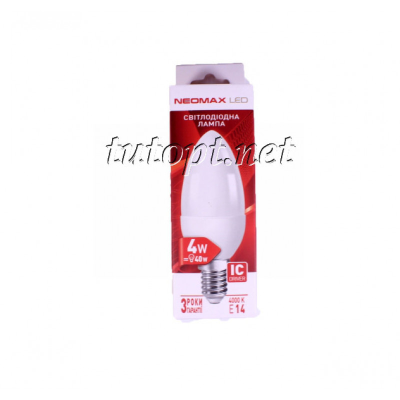Світлодіодна LED лампочка neomax 4W NX6C E14 4000K (Свічка)