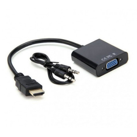 Адаптер перехідник HDMI на VGA + AUX конвертер активний процесор