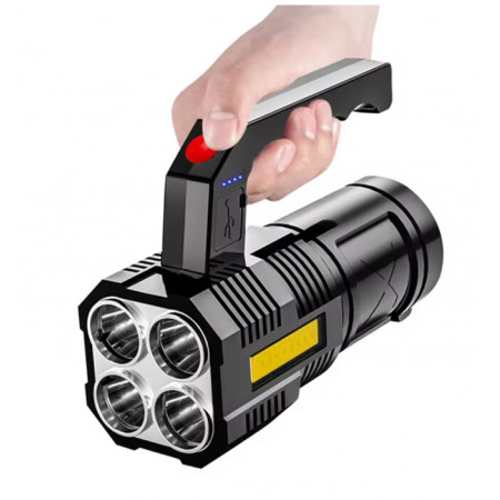 Ручний ліхтар X502, 4LED+COB, Li-Ion акум., ЗУ microUSB