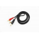 Аудіо відео кабель AV 3.5 Jack (тюльпан 2), 1.5 м (в пакеті)
