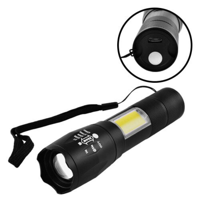 Ручний ліхтар Police 1831-T6+COB, ЗУ microUSB, вбудований акумулятор, 5385