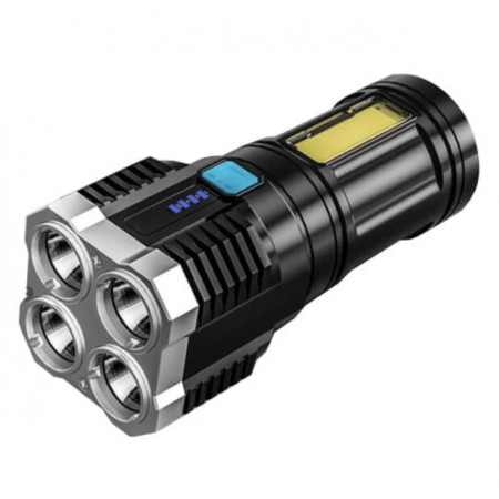 Ручний ліхтар X509, S03-4LED+COB, Li-Ion акум, ЗУ micro USB