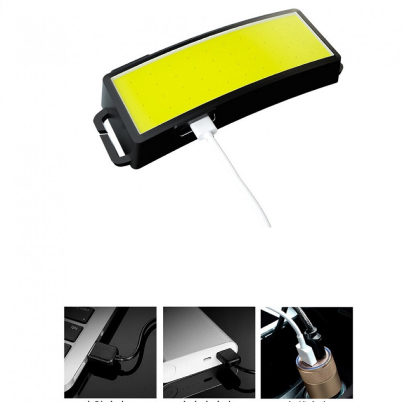 Налобний ліхтар Bailong BL-F007, WD163, COB, USB, 8130