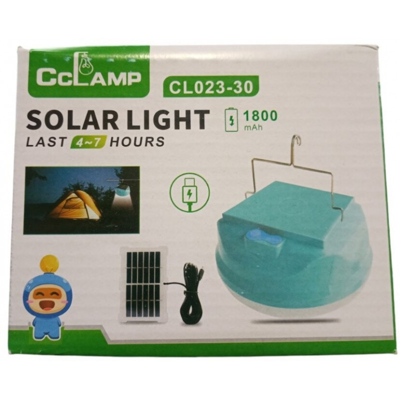 Ліхтар для кемпінгу Cclamp CL-023A, 30W, акумулятор, сонячна панель