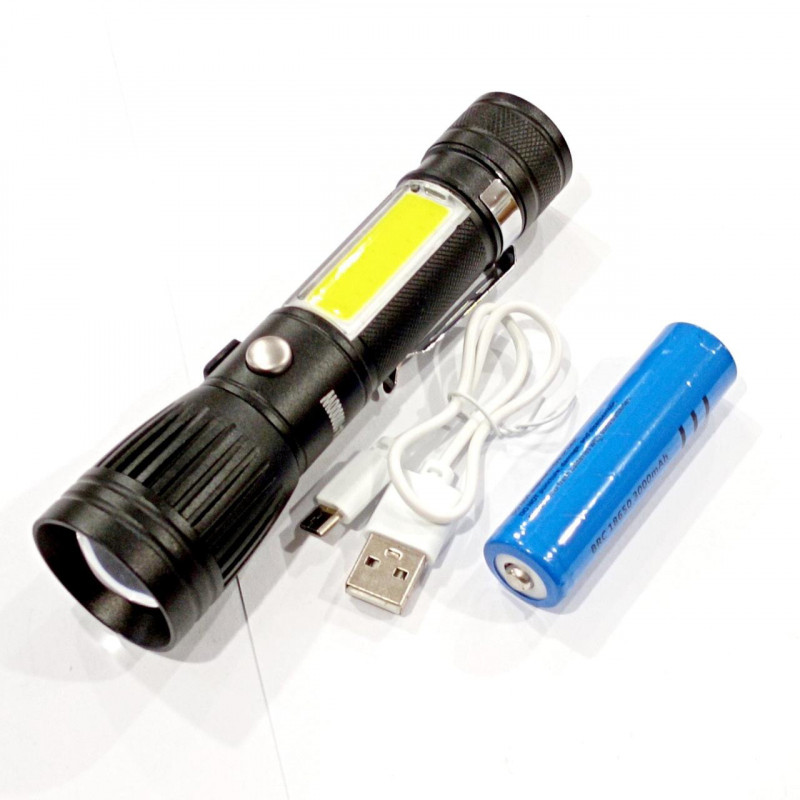 Ручний ліхтар Police RB224, Li-ion 18650, T6+COB, Zoom/ ЗУ USB