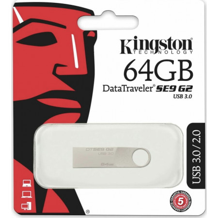 USB флеш накопичувач Kingston SE9 64Gb (DTSE9H) (Гарантія 3 роки)