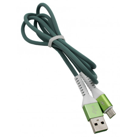 Кабель USB тканинний кольоровий 1м microUSB