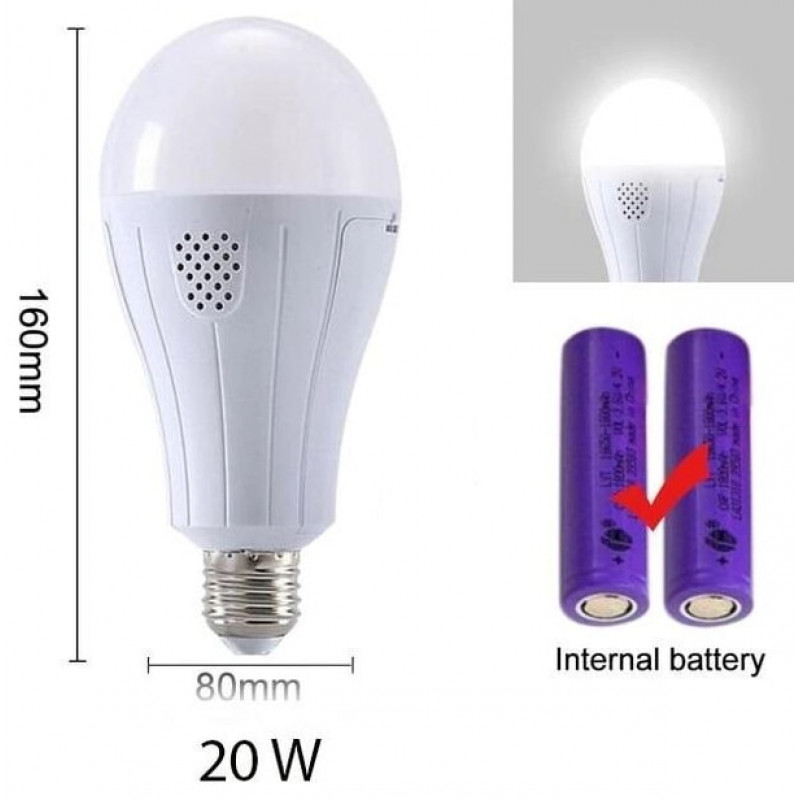 Лампа кемпінгова в цоколь E27, 20W, 2x18650, AC/DC, 8440