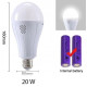 Лампа кемпінгова в цоколь E27, 20W, 2x18650, AC/DC, 8440