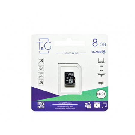 Карта пам'яті microSDHC T&G (UHS-1) 8GBSD class 10 (без адаптера) (Гарантія 3 роки)