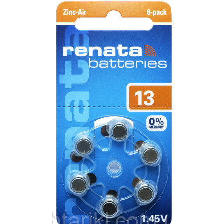 Батарейки-таблетки Renata ZA 13 / 1.45V / 6 шт. на блістері