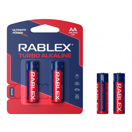 Батарейка Rablex LR6/AA/2шт/TURBO / Алкалінова / БЛИСТЕР
