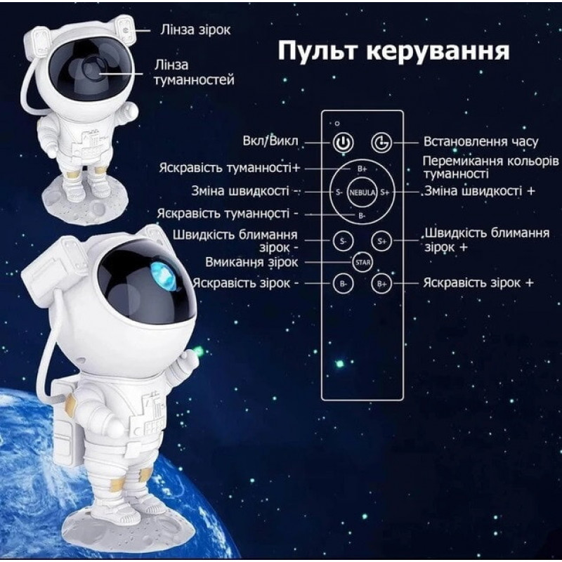 Ночник проектор XL-731 Астронавт, Нічне світло, 8628