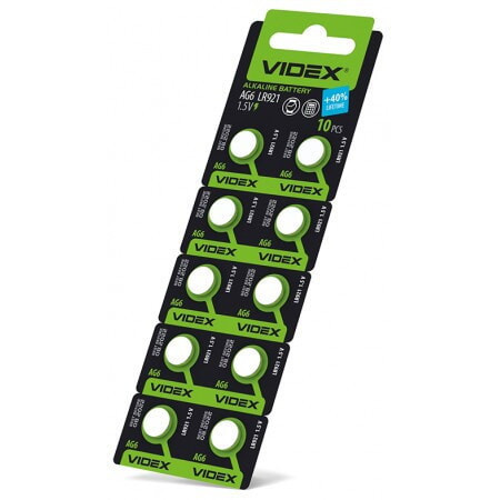 Батарейки-таблетки Videx AG6/LR921/, 1.5V блістер 10шт.