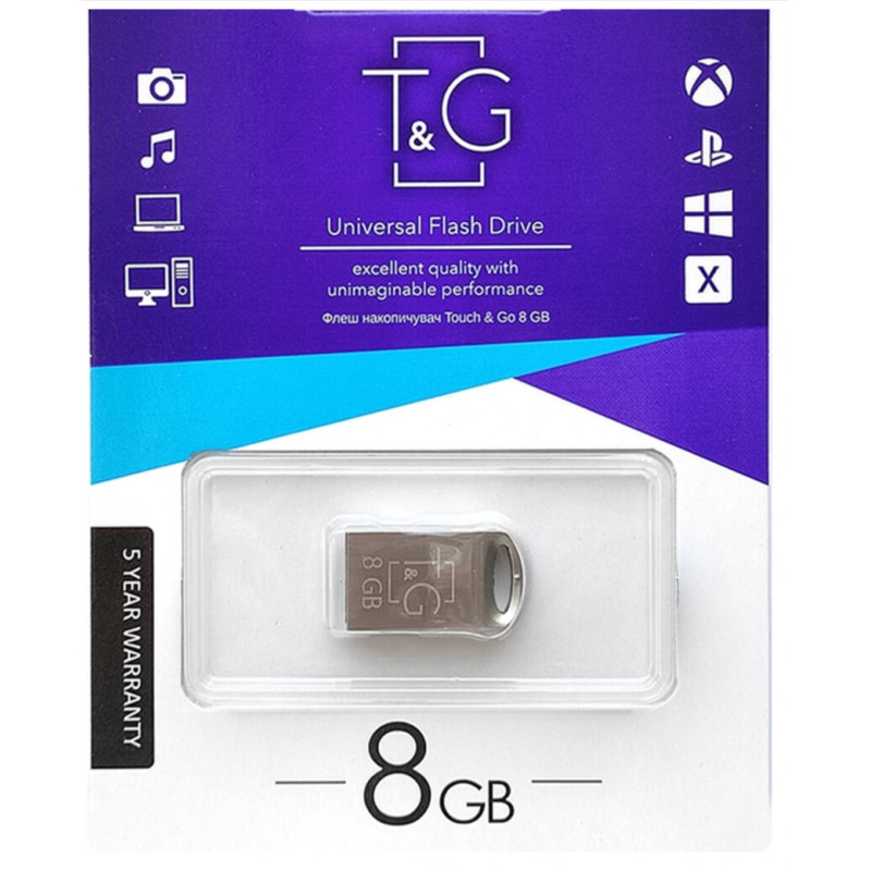 USB флеш накопичувач T&G серія 8GB/ TG105 (Гарантія 3 роки)