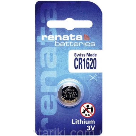 Батарейки-Таблетки Renata CR1620 / 3V / 1 шт. на блістері