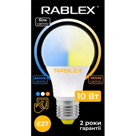 Світлодіодна LED лампочка Rablex RB506 з рег. кольору світіння/ E27 / 12Вт/ 3000K-6200K
