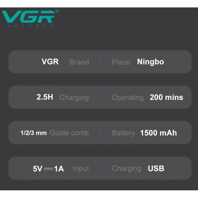 Триммер для бороди та вусів VGR V-985