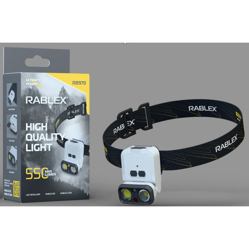 Налобний ліхтар Rablex RB970, 1хXPG+1хCOB, Сенсор, акум, Type-C