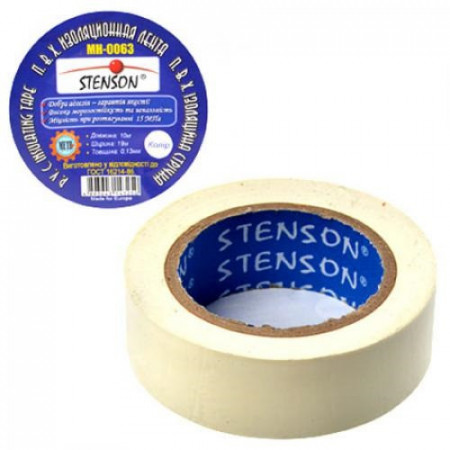 Ізоляційна стрічка STENSON 25 м біла MH-0064