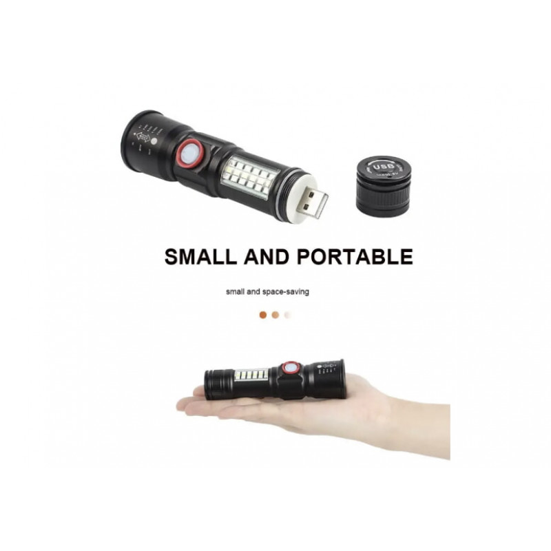 Ручний ліхтар SY-1903C-P50+SMD+RGB, Li-Ion акум. ЗУ USB, зум