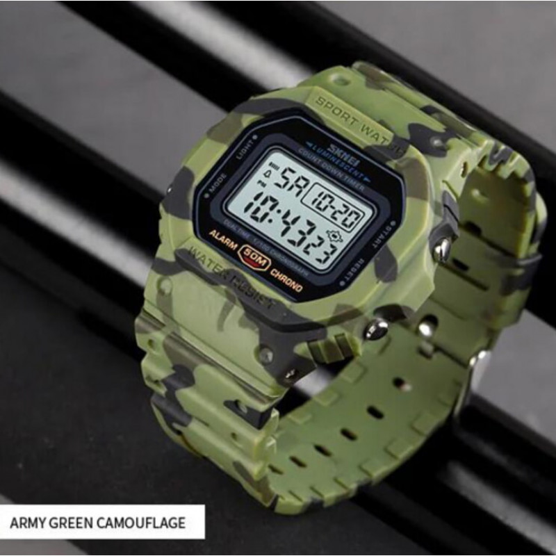 Годинники наручні SKMEI 1628CMGN, CAMO GREEN, 10258