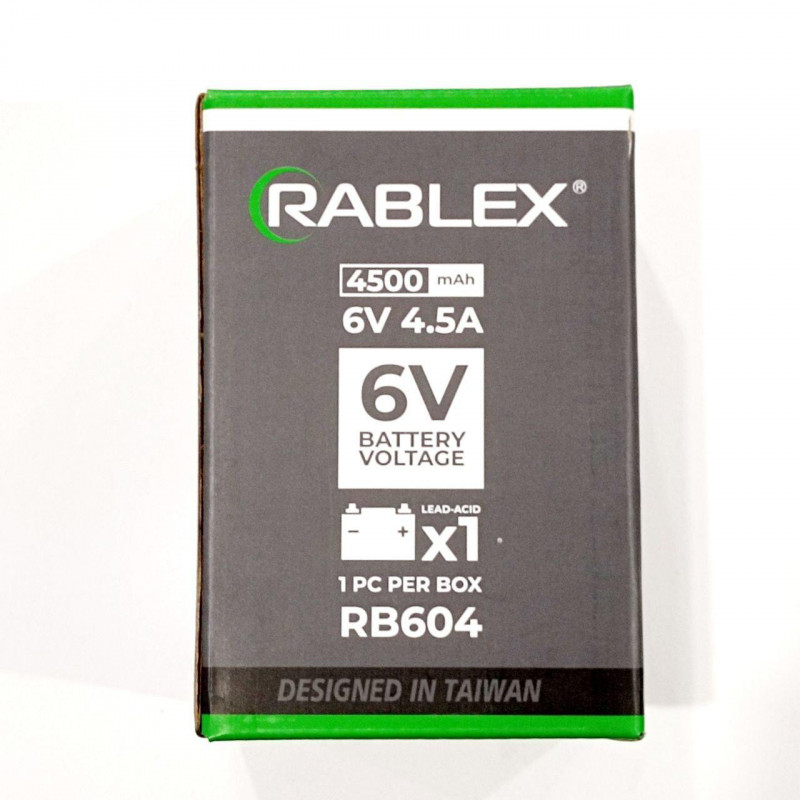 Акумуляторна батарея Rablex 6V 4.5Ah (RB645), свинцево-кислотна (SLA)