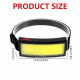 Налобний ліхтар Bailong BL-F007, WD163, COB, USB, 8130
