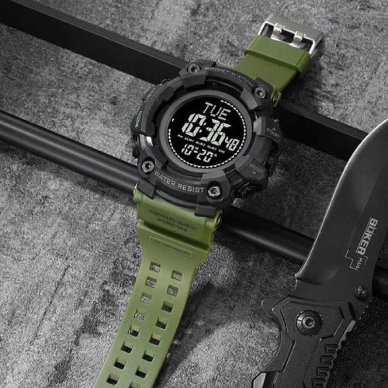 Часы наручные SKMEI 2037AG, ARMY GREEN, Compass, 10291
