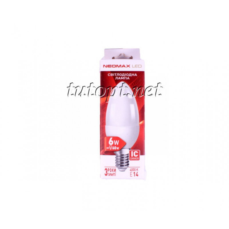 Світлодіодна LED лампочка neomax 6W NX6C E14 4000K (Свічка)