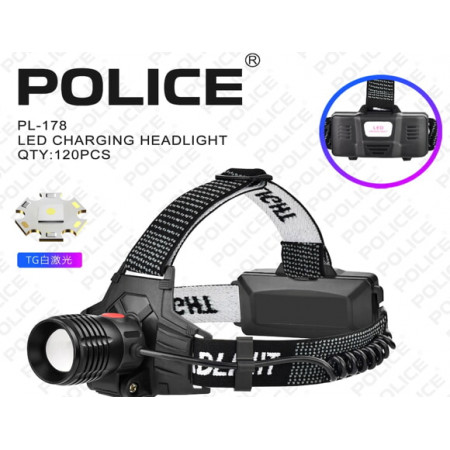 Налобний ліхтар PL-178, TG LED, 2х18650, ЗУ Type-C