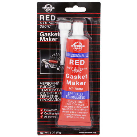 Герметик силіконовий Gasket Maker RED червоний 85 г. Interhim S&G