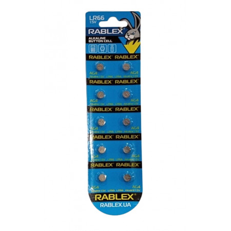 Батарейки-Таблетки Rablex LR66/AG4/1.5V блістер 10шт.