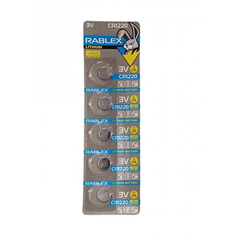 Батарейки-Таблетки Rablex CR1220/3V блистер 5шт.
