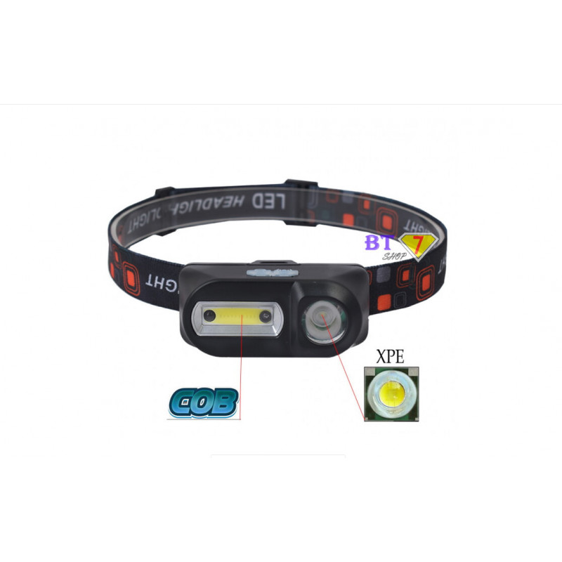 Налобний ліхтар Bailong BL-1804A, LED+COB, сенсор, акумулятор 18650, micro USB