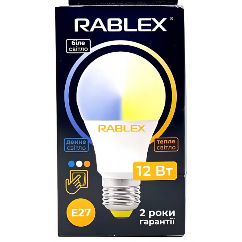 Світлодіодна LED лампочка Rablex RB506 з рег. кольору світіння/ E27 / 12Вт/ 3000K-6200K