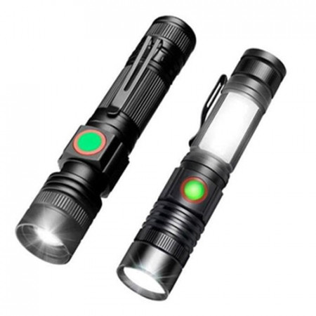 Ручний ліхтар BL-502-T6+COB, ЗУ microUSB, 1x18650, зум,