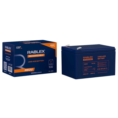 Акумуляторна батарея Rablex 12V 12Ah (RB1212), свинцево-кислотна (SLA)